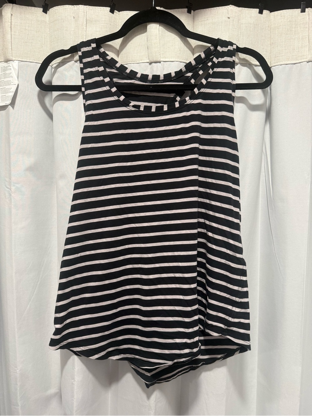 Lululemon Black & White Striped Sleeveless Tank Top
